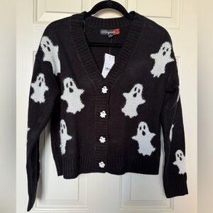 Black Ghost Halloween Cardigan XS NWT Target